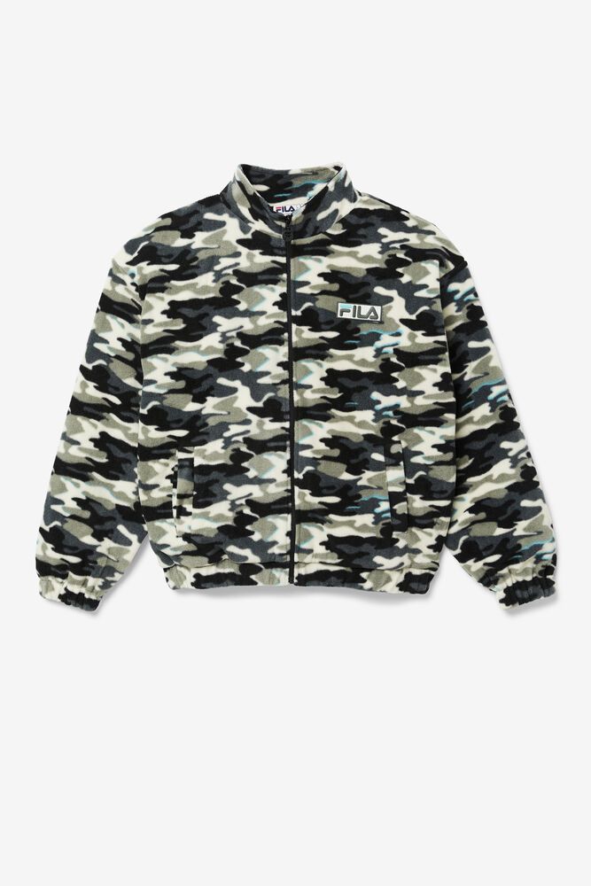 Fila Jacket Frantry Camo Mens Black - India RJU-097325